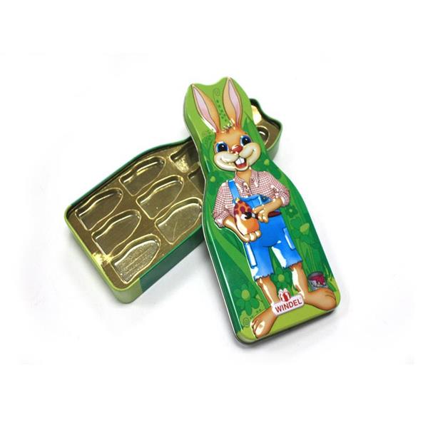 复活节兔子造型巧克力铁盒